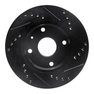 Chevrolet Optra Brake Rotor (1) - Front Left - R1 Concepts - Drilled & Slotted - Black - `04-`10